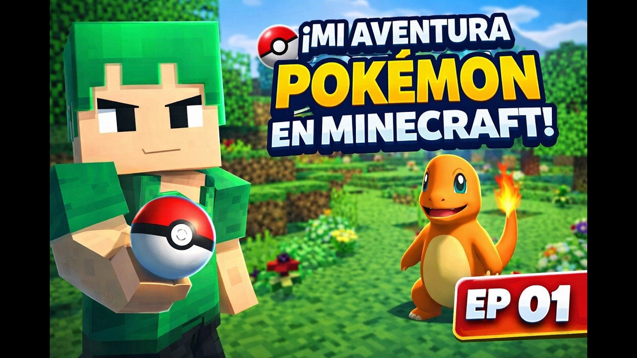 🌍⚡ ¡COMIENZA MI AVENTURA POKÉMON en Minecraft! | Episodio 01 – Primer Pokémon y Primeros Problemas 😅