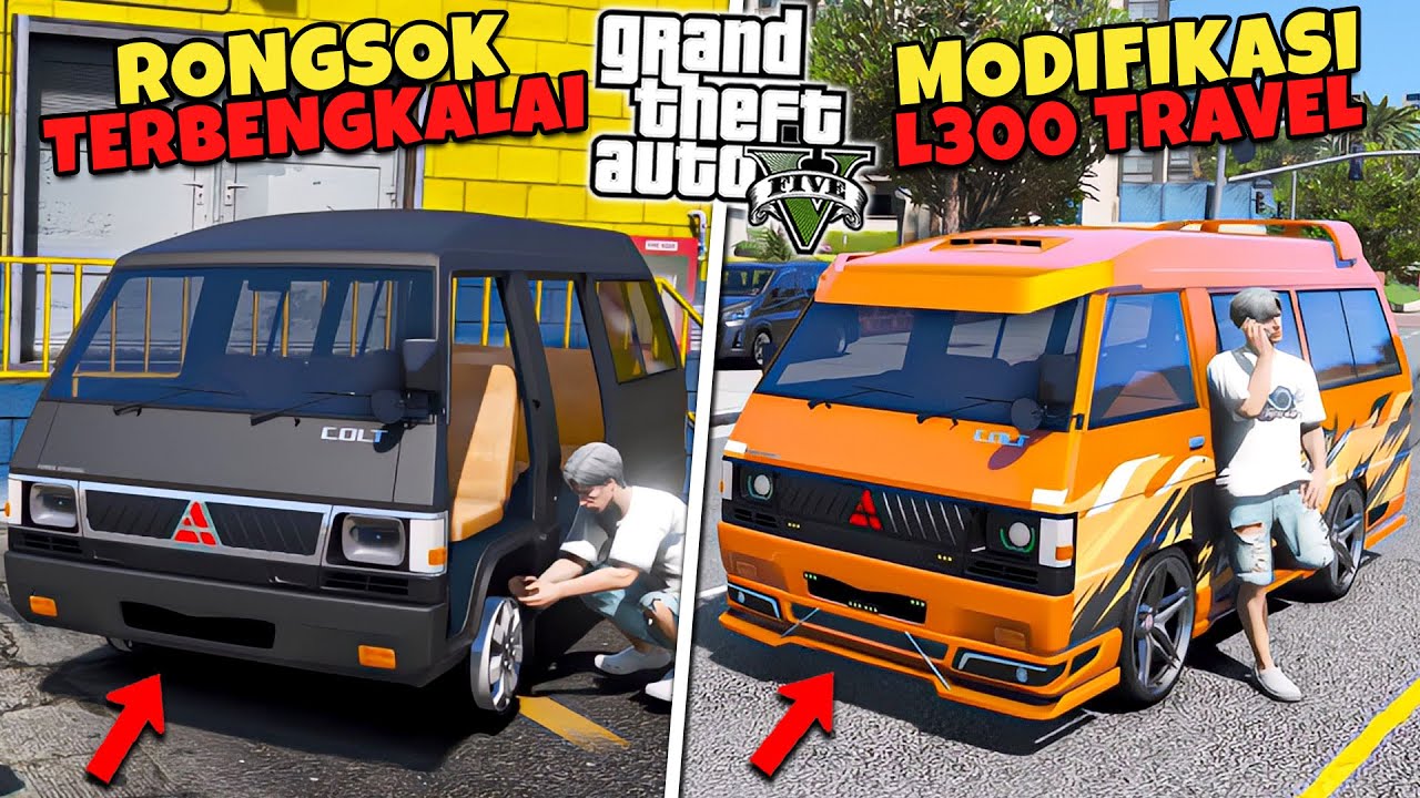 Aku Modifikasi Mobil L300 Diesel Travel Untuk Ikut Konvoi Mobil Travel - GTA 5 MOD