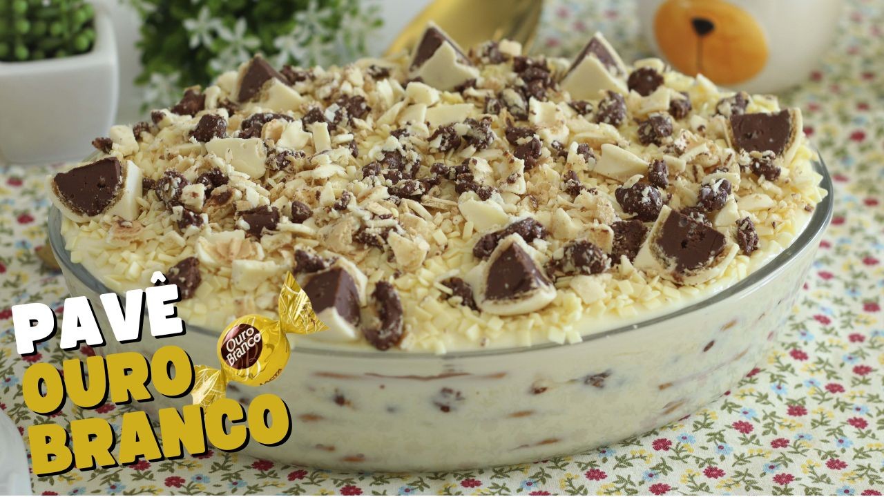 A MELHOR SOBREMESA DE CHOCOLATE BRANCO QUE EU JÁ COMI - PAVÊ DE OURO BRANCO - Dika da Naka