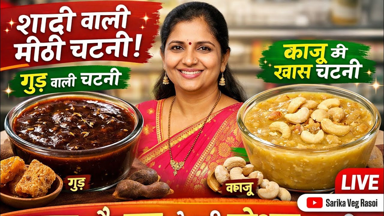 शादी वाली मीठी चटनी 😍 | काजू और गुड़ से बनी खास मीठी चटनी | Live | Sarika Veg Rasoi