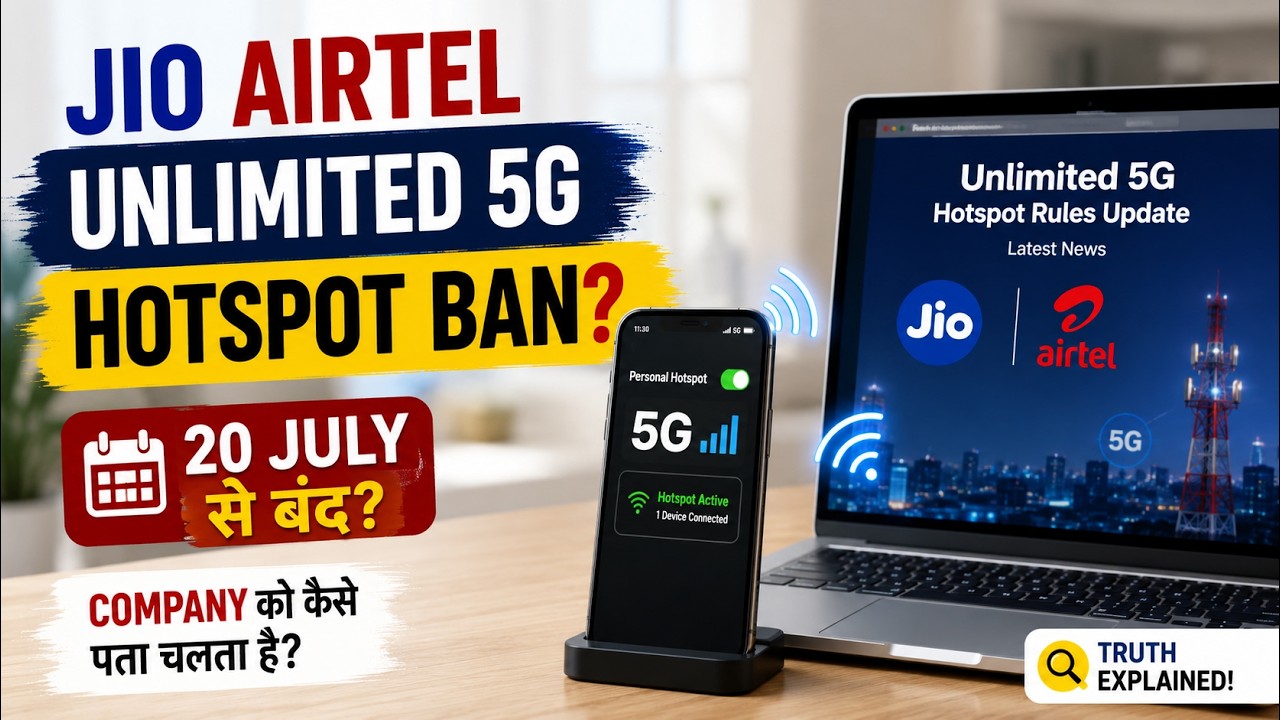 Jio Airtel Unlimited 5G Hotspot Ban? | Hotspot Kaise Detect Hota Hai? | 5G Truth Explained