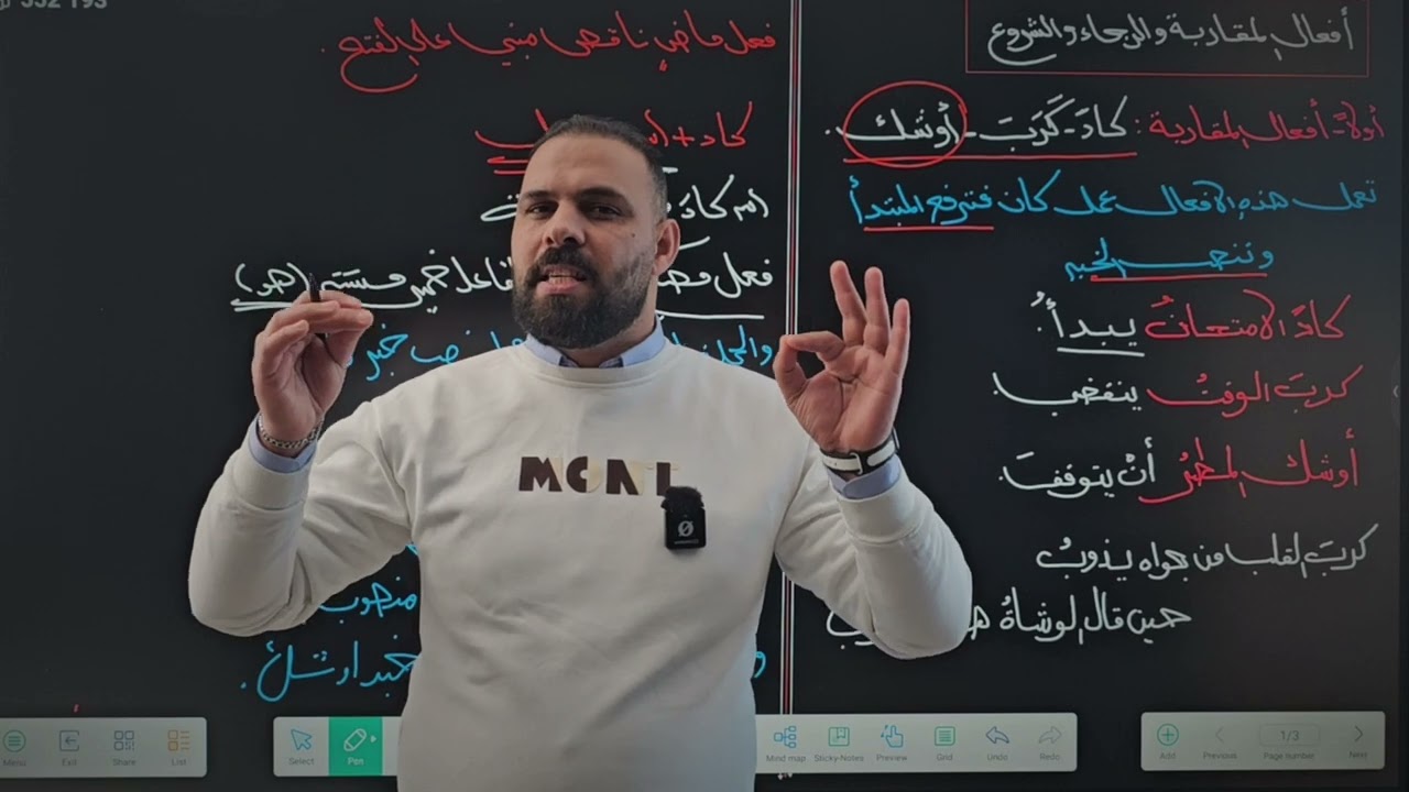 المحاضرة الرابعة ( المراجعة المركزة) افعال المقاربة والرجاء والشروع الخامس الاعدادي (2025)