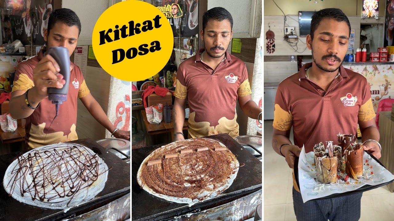 Nashik Ka Viral Chocolate KitKat Dosa | Swami Creamy Cafe, Nashik Street Food | Indian Street Food