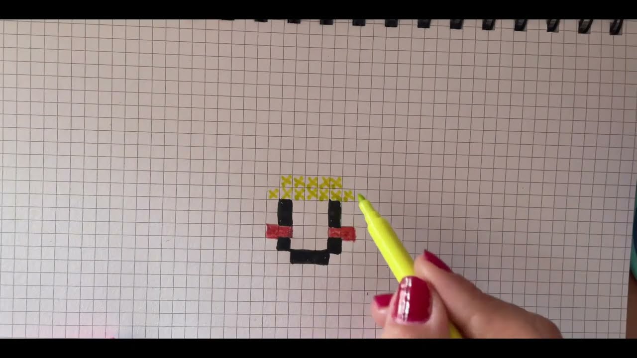 Emoji pixel art 😊 #pixelartideas #tutorial #diy 