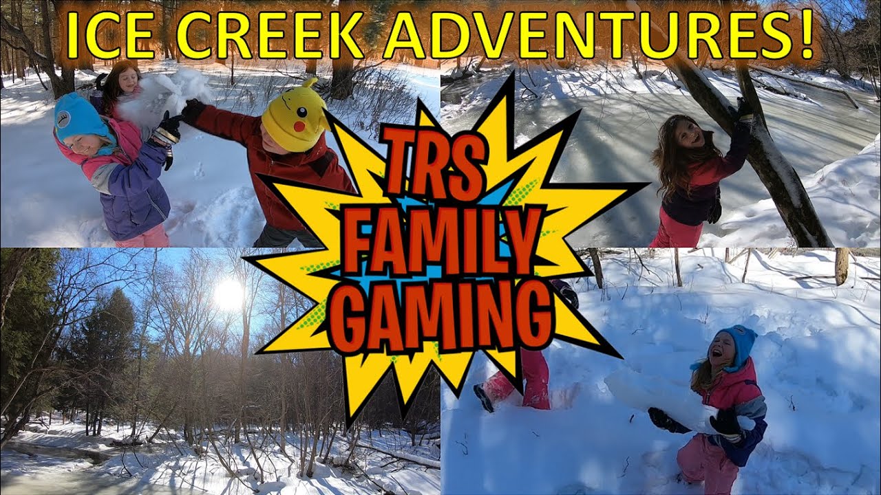 Kids Ice Creek Adventure - Outdoor Winter Fun - TRS Family Gaming