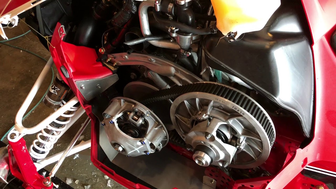 Clutch offset - approx 57mm seems to be better on belt life--Reduced from 61mm as stated in video.