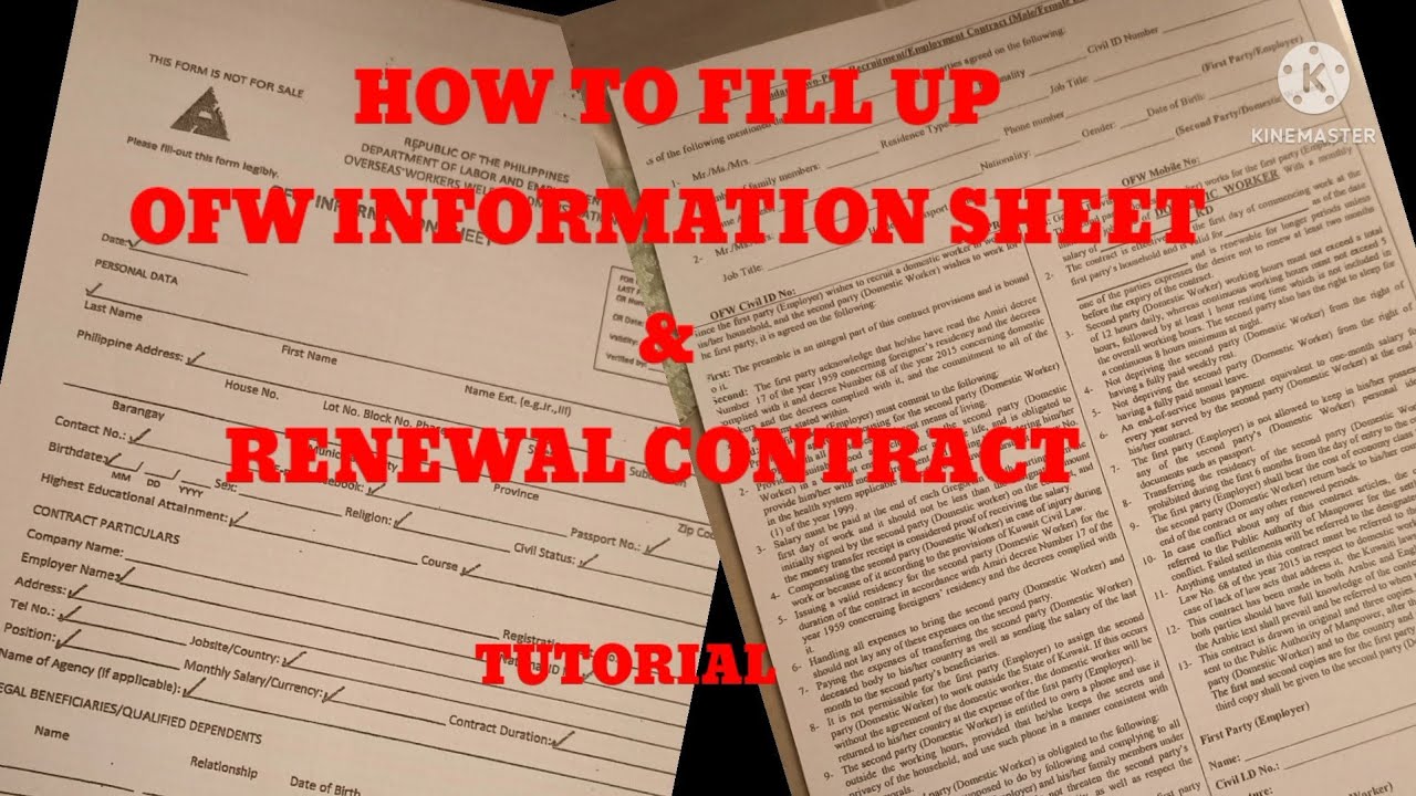 How to Fill up  Information Sheet &  Renewal form  / Tutorial #ofw