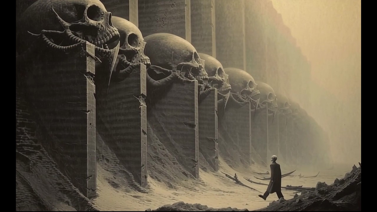 Surrealism paintings A.I No.3(Monster, Spooky, Creepy, Zdzisław Beksiński style, disturbing)
