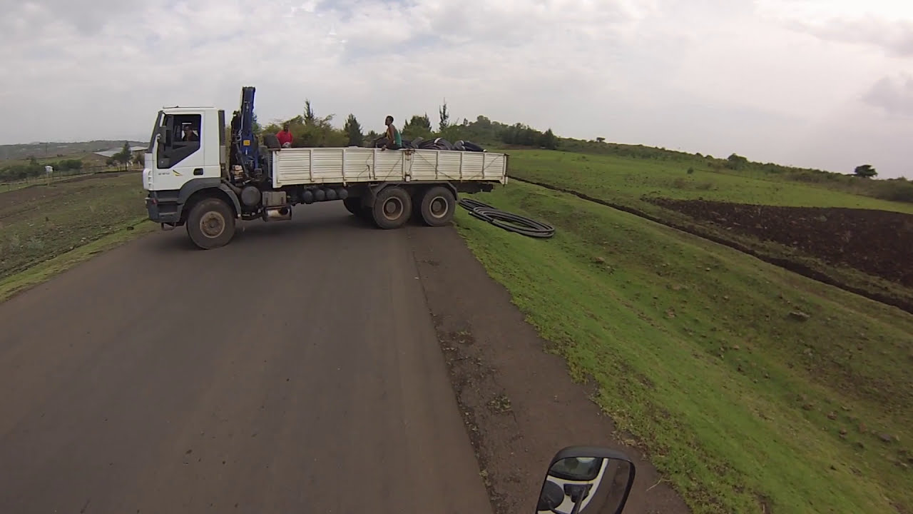 Driving from Gondar towards Lake Tana in Ethiopia