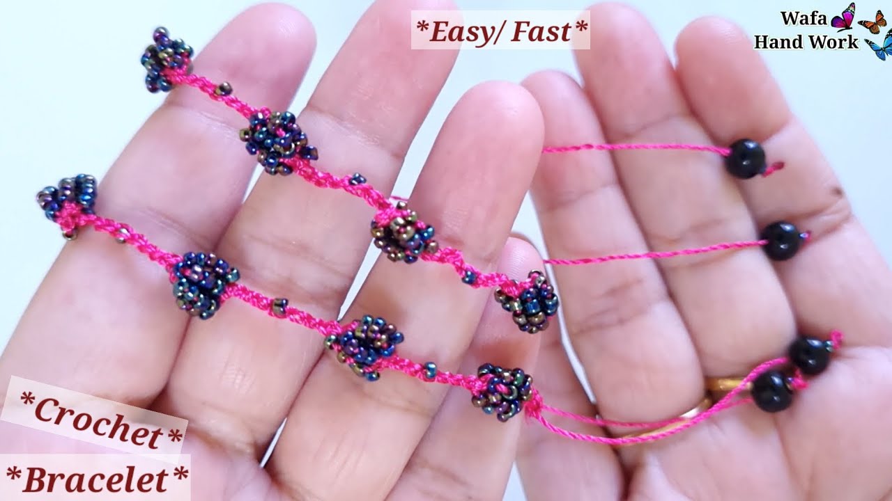 Crochet Beaded Bracelet Tutorial ✨ Bracelet Banane Ka Tarika | 👌😍 Bracelet Making 