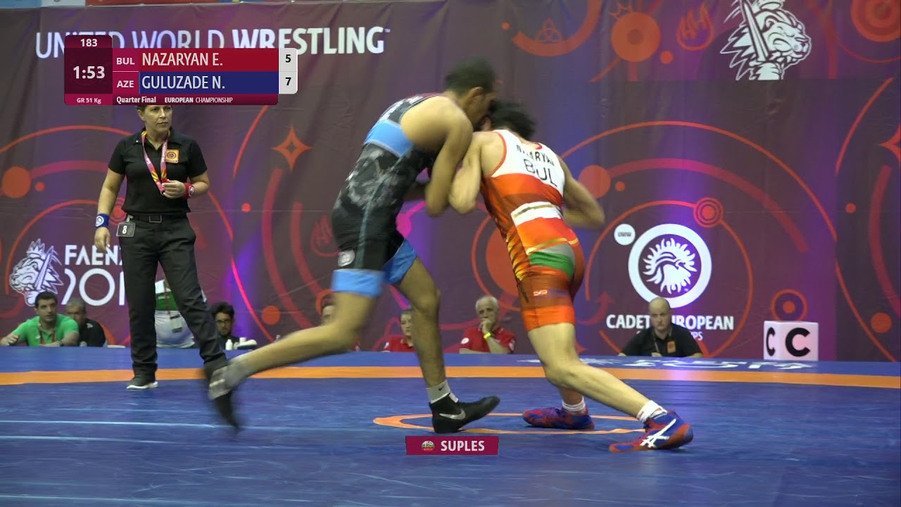 1/4 GR - 51 kg: E. NAZARYAN (BUL) v. N. GULUZADE (AZE)