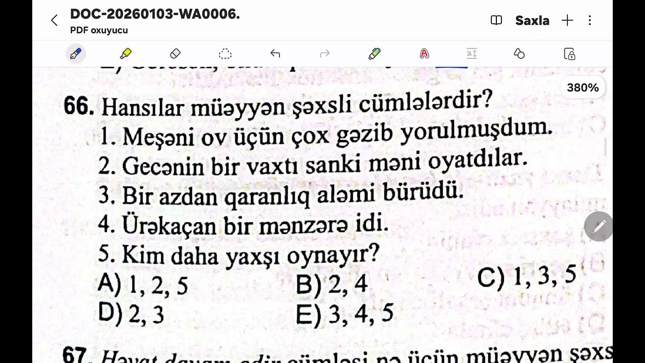 #DİM 2025 9 İLLİK/ Cümlə. Sadə cümlənin təsnifatı(51-100)