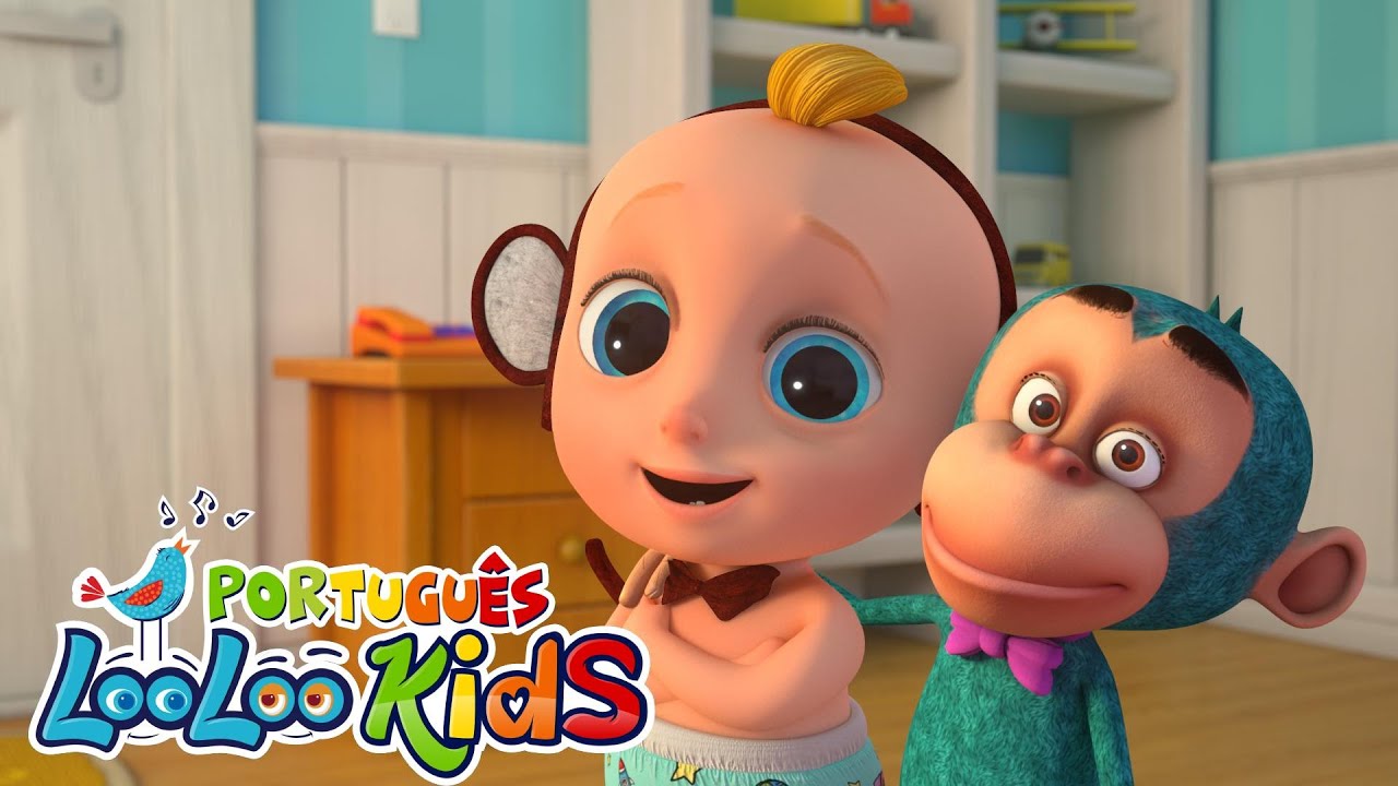 🐵Cinco Macaquinhos - Músicas Infantis Divertidas - Canções Para Crianças! - LooLoo Kids Português
