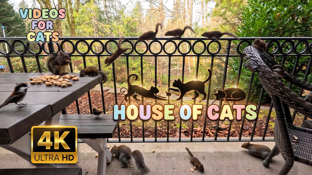 Cat TV for Cats 🐱Chipmunk and Squirrels 🐿️ 4K 120fps | Cute Funny 🎥