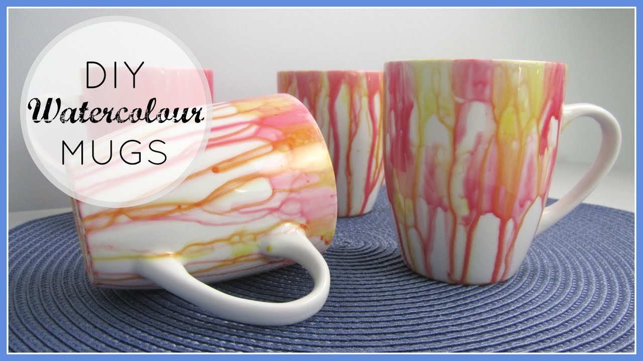 {DIY Decor / Gifts} Watercolour Mugs