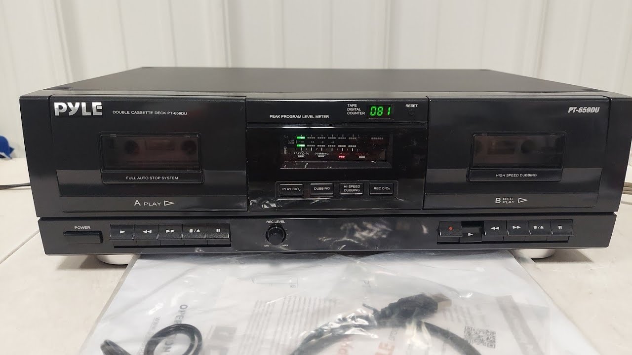 Pyle Dual Cassette Deck Player System & Audio Recording w/USB pt-659du