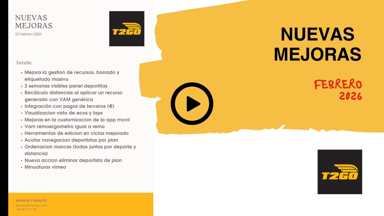 Nuevas Mejoras T2GO Febrero 2026