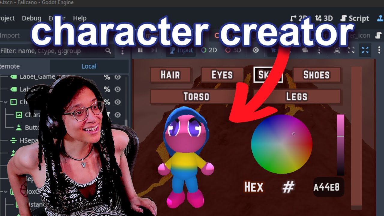 Letting players change colors in my jam game! (SkiFree-like Devlog) Making a character creator live