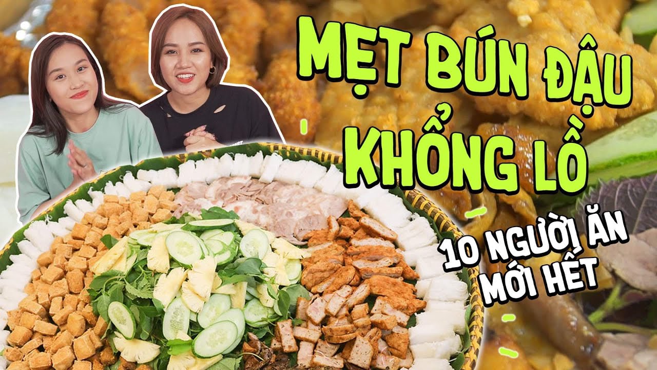 Cực phê ăn hết mẹt BÚN ĐẬU MẮM TÔM cho 10 người | BỤNG KHÔNG ĐÁY