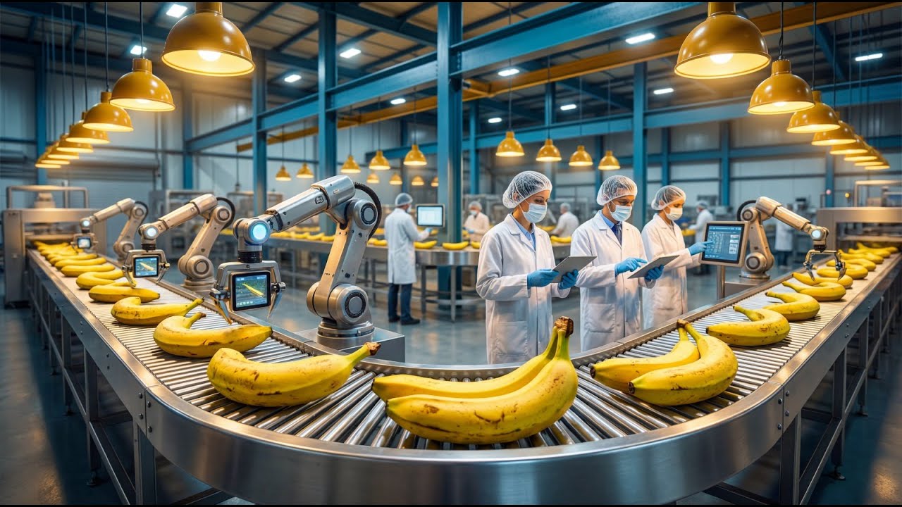 Banana Factory Process | How Bananas Are Cleaned, Sorted & Packed.