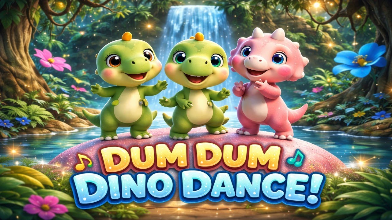 Dum Dum Dino Dance 🦕🎶 | Fun Dinosaur Dance for Kids #TinyLifeTunes #kidsrhymes #rhymes 