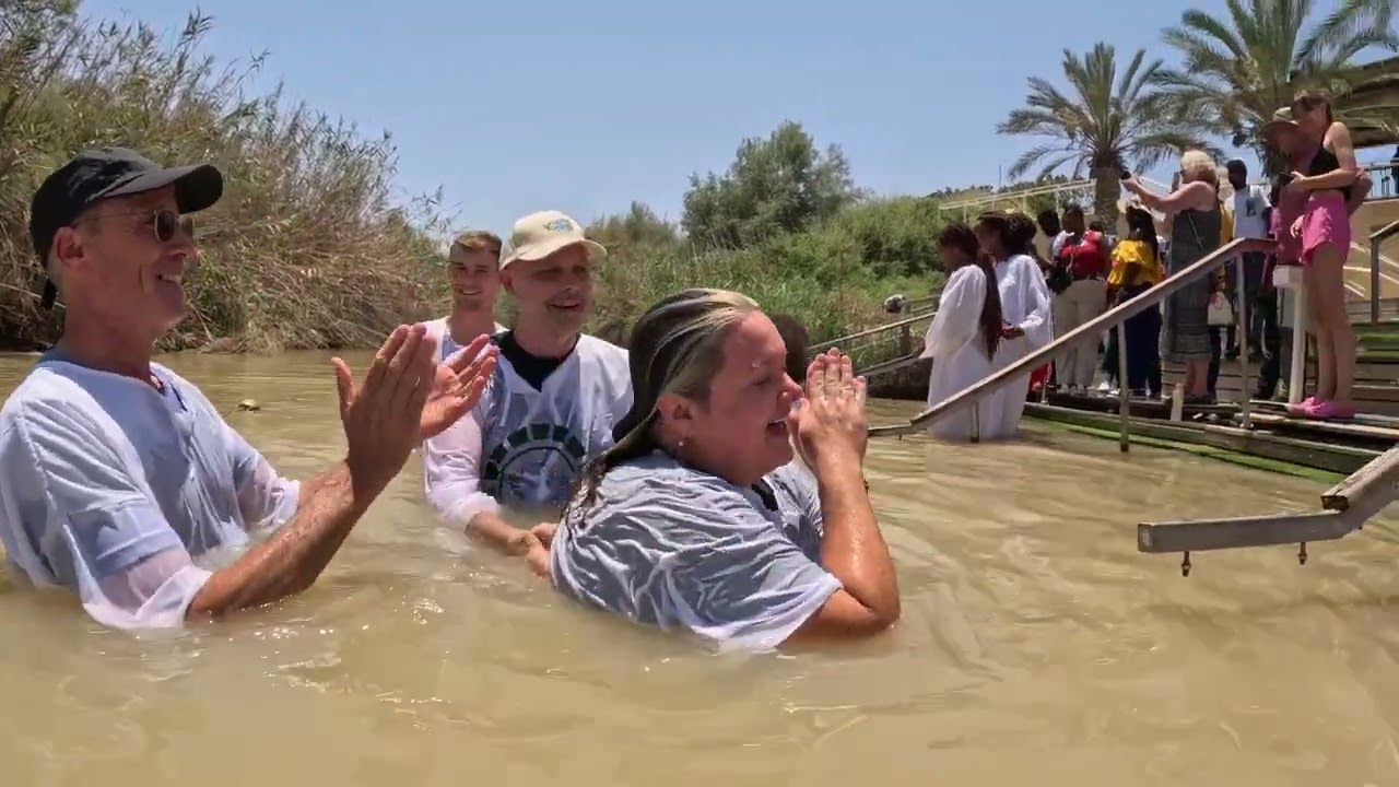 Baptism in the Jordan River. Davis tour