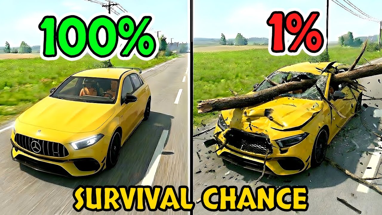 BeamNG.drive Survival Chance Test (With Dummies) | Realistic Crashes #26