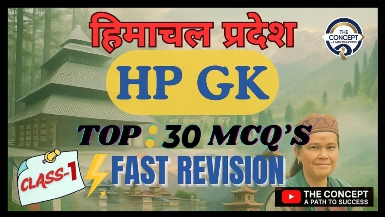 Most Important MCQs of HP GK || Top 30 MCQs of Himachal Pradesh GK Based on Latest Pattern 2025-26 