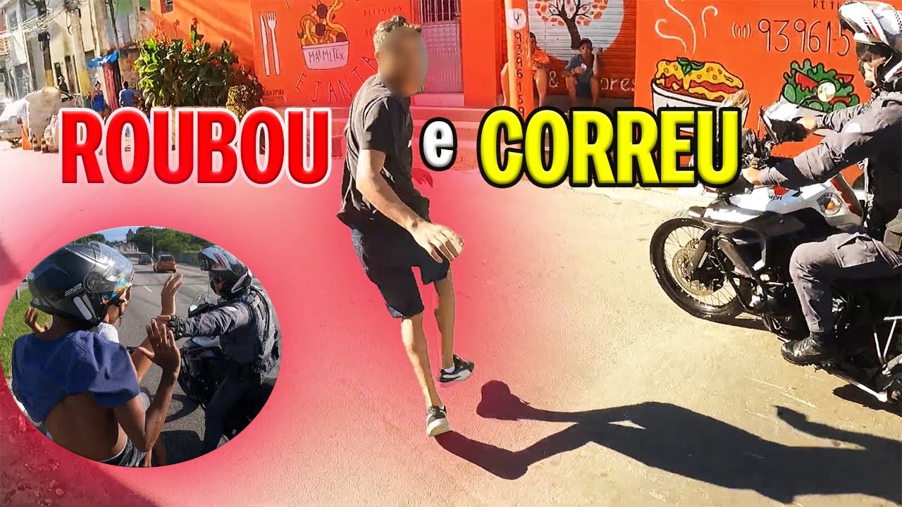 ROCAM ENTRA NO ROLEZINHO DE MOTOS. FUGA E CORRIDA DESESPERADA COM A MOTO ROUBADA.