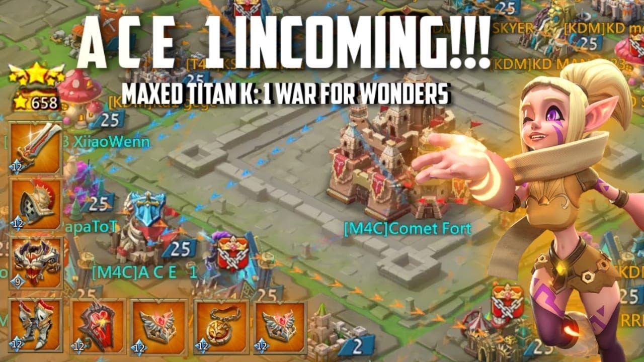 A C E 1 INCOMING & Co- CRAZY MAX TITAN BATTLES in K1 - Lords Mobile