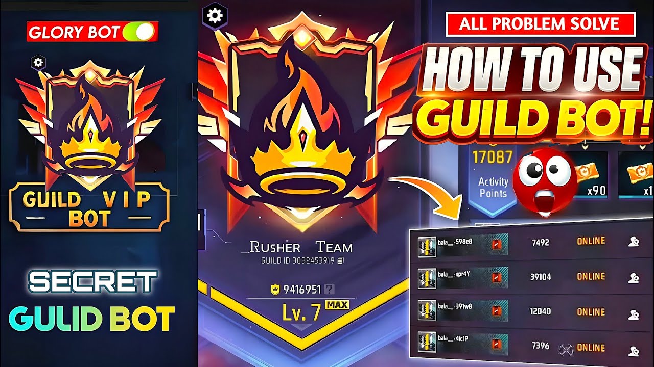 How To Make Gulid Glory Bot Free Fire | Free Fire New Gulid Glory Bot 🤖 | 100% Working Free & Safe 