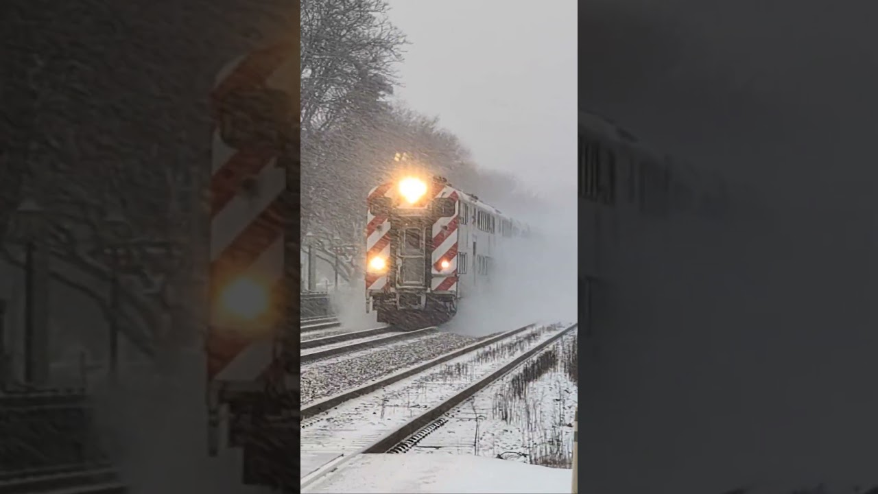 Chicago #Metra #train battles a snow storm during the afternoon commute.