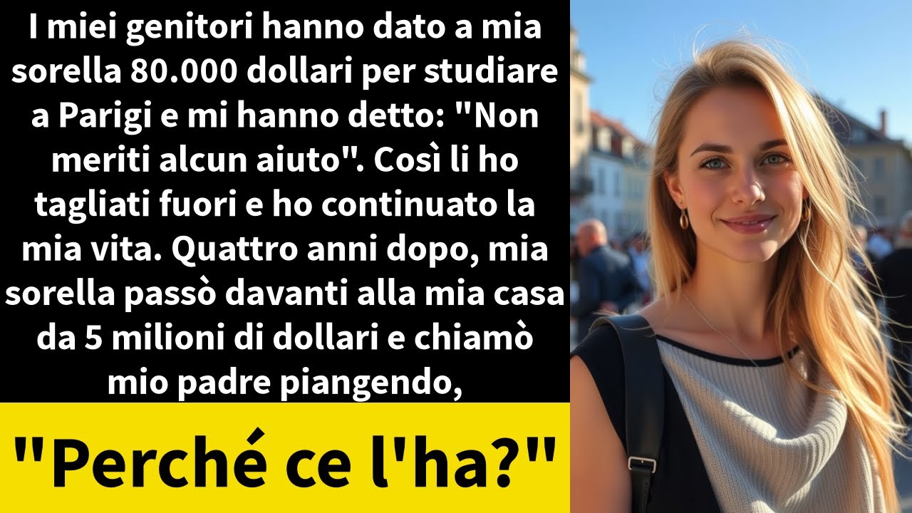 I miei genitori hanno dato a mia sorella 80.000 dollari per studiare a Parigi e mi hanno detto: