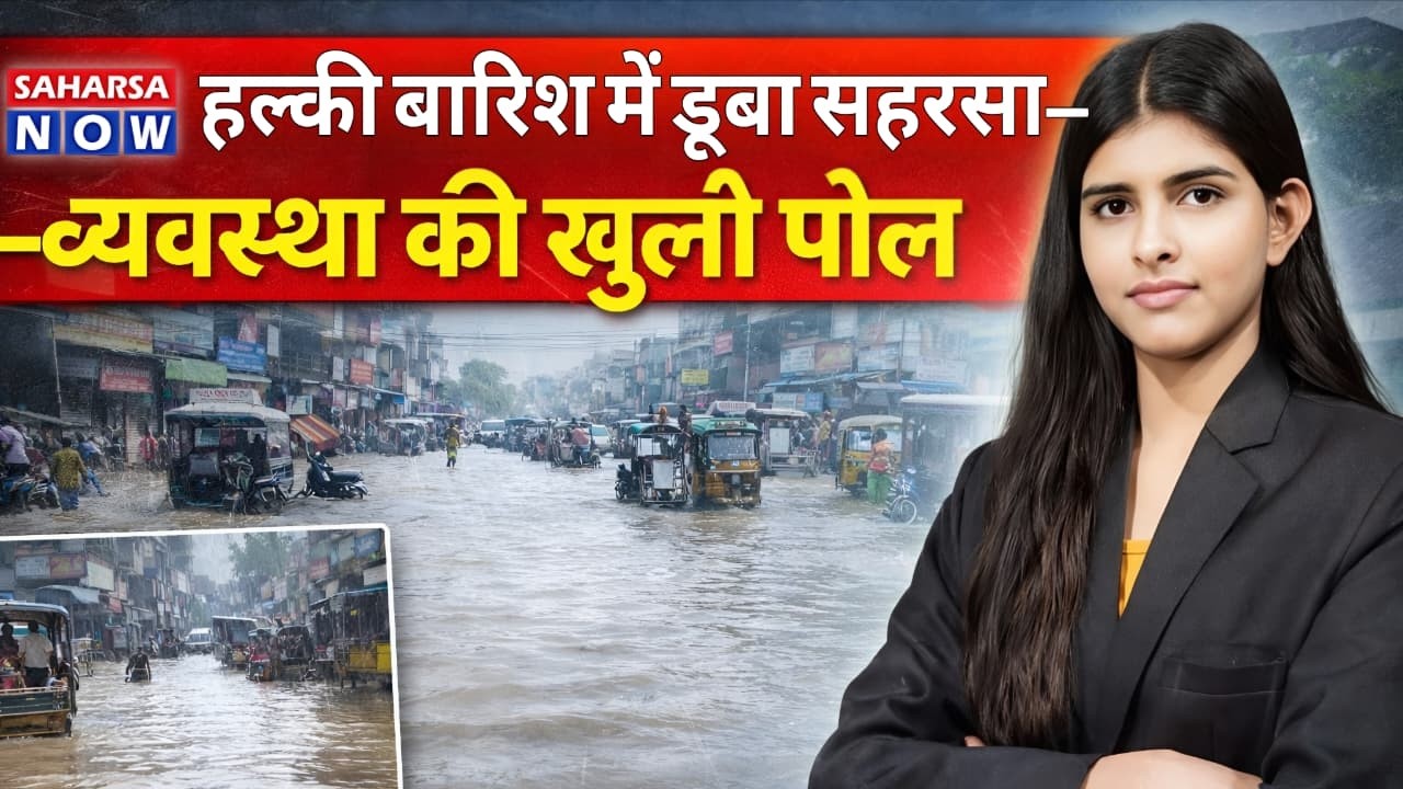 Saharsa News : हल्की बारिश में डूबा सहरसा&mdash;व्यवस्था की खुली पोल