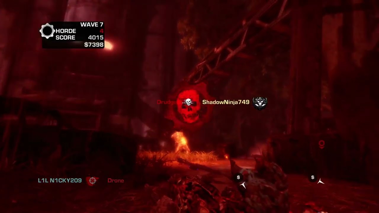 Gears of war 3 - horde mode with the boys as the carmine family but we got to cut things short