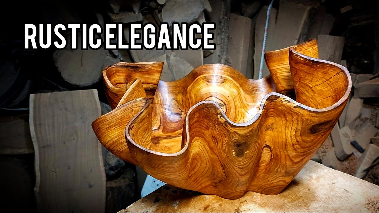 I Handcrafted This Wavy-Edged Pear Wood Bowl— A True Rustic Masterpiece!