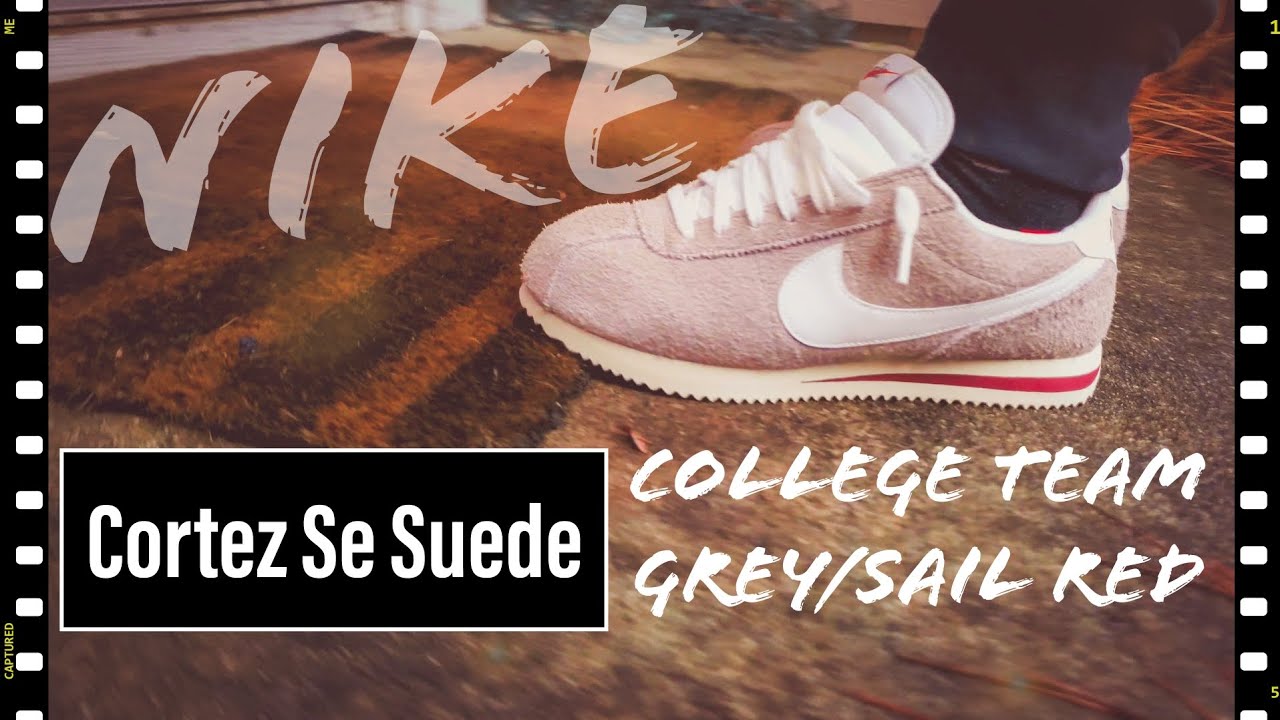 Men’s Nike Cortez SE Suede - College Grey/Dark Team Sail Red (Ross Pick up)