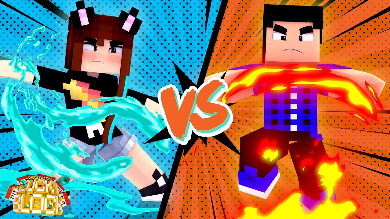 FOGO 🔥 VS ÁGUA 🌊! - Minecraft: Desafio de Lucky Block