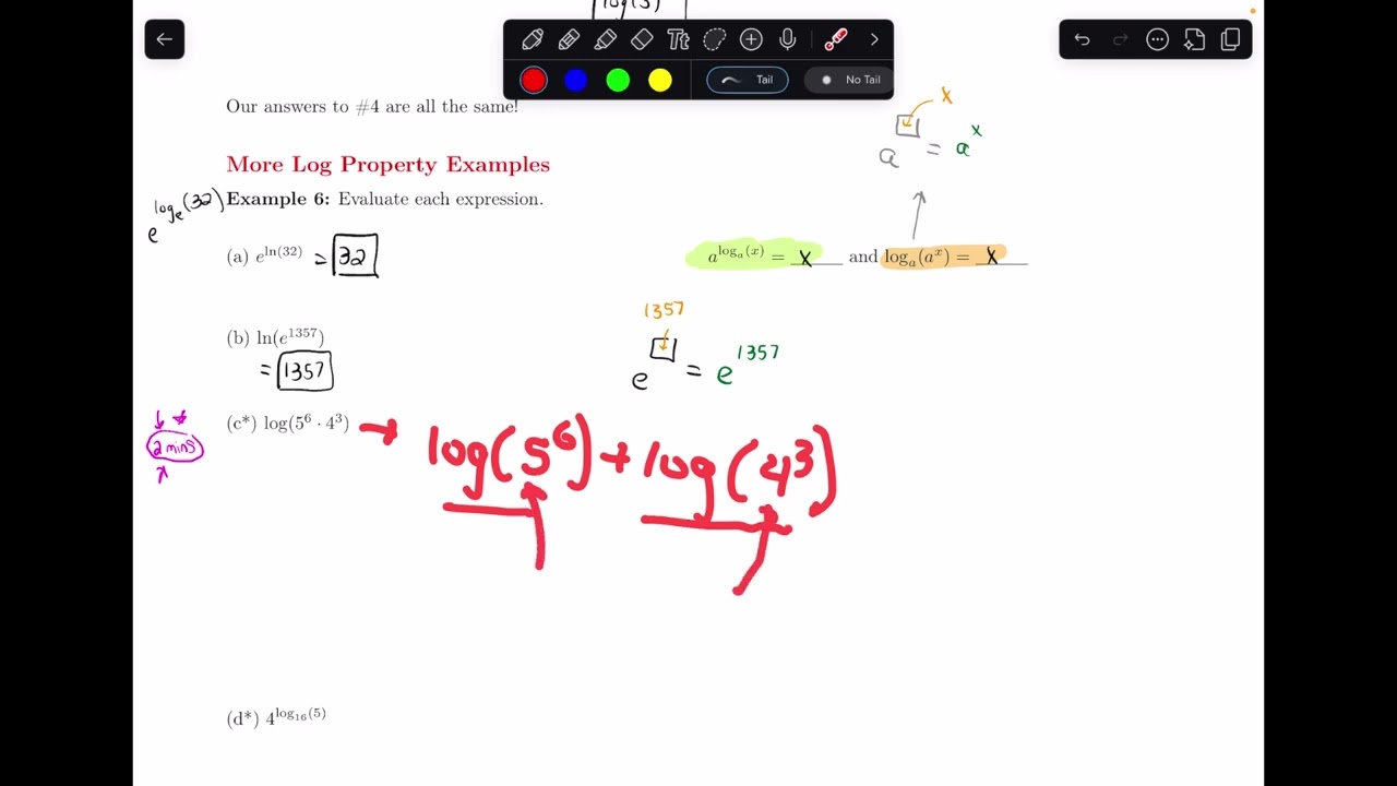 More Log Property Examples || 5.4.6 More Log Property Examples