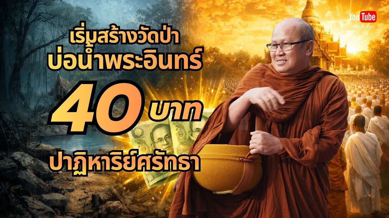 เริ่มสร้างวัดป่าบ่อน้ำพระอินทร์ 40 บาท ปาฏิหาริย์ศรัทธา #พระสิ้นคิด #วัดป่าบ่อน้ำพระอินทร์