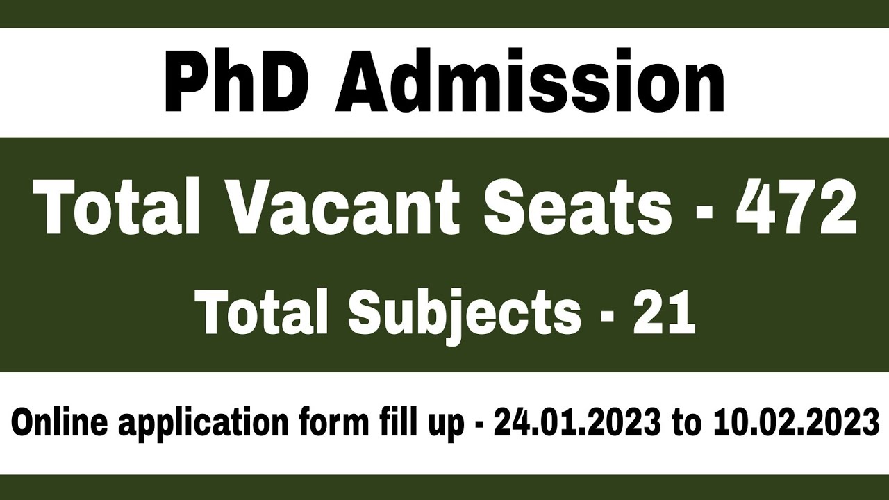 PhD Admission 2021-22 | PhD Admission Notification 2022 | PhD Notification 2023 | PhD Entrance Exam