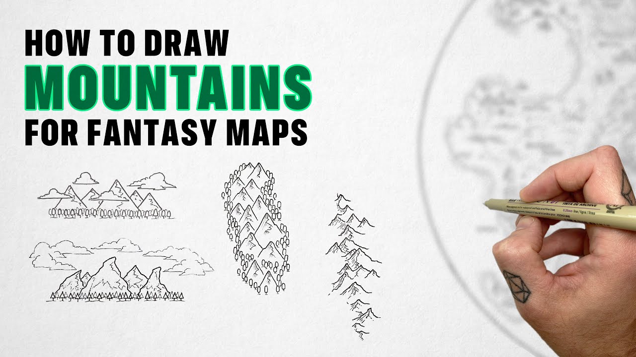 How To Draw MOUNTAINS For Fantasy Maps (Simple & Advanced Examples)