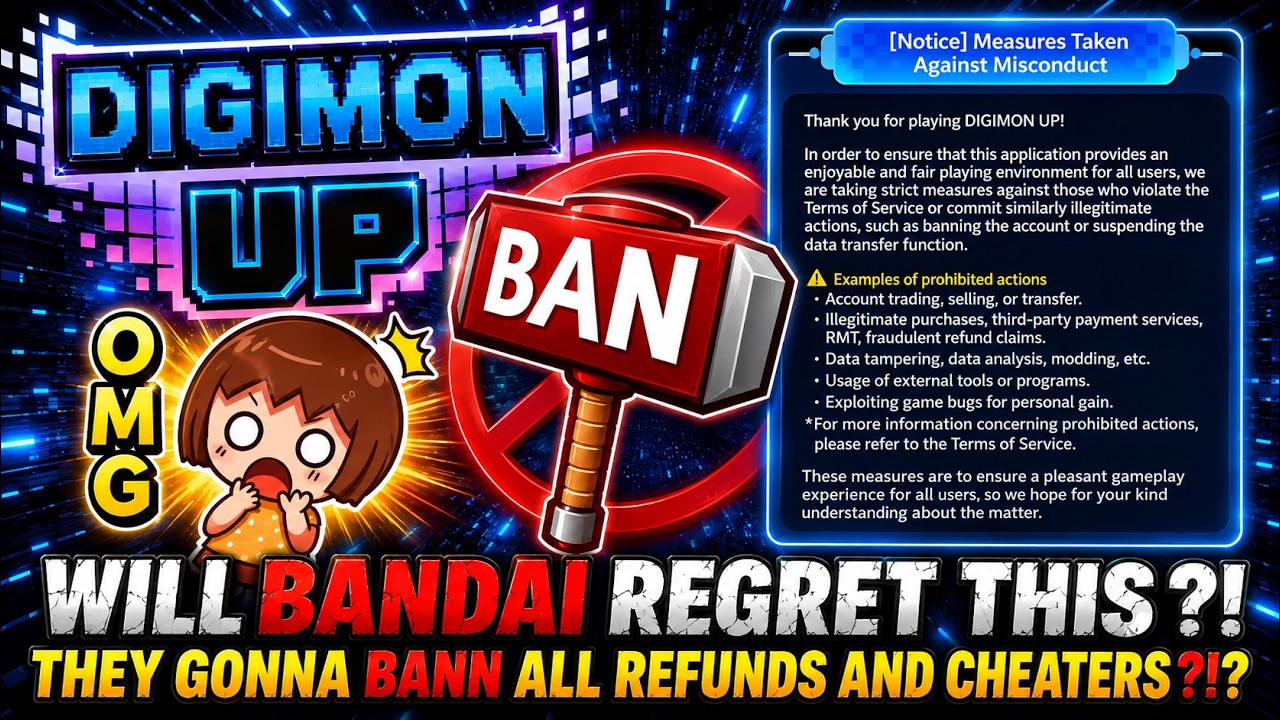 Digimon Up - BANDAI анонсировала волну банов?! Возврат средств, читы и эксплойты под угрозой!
