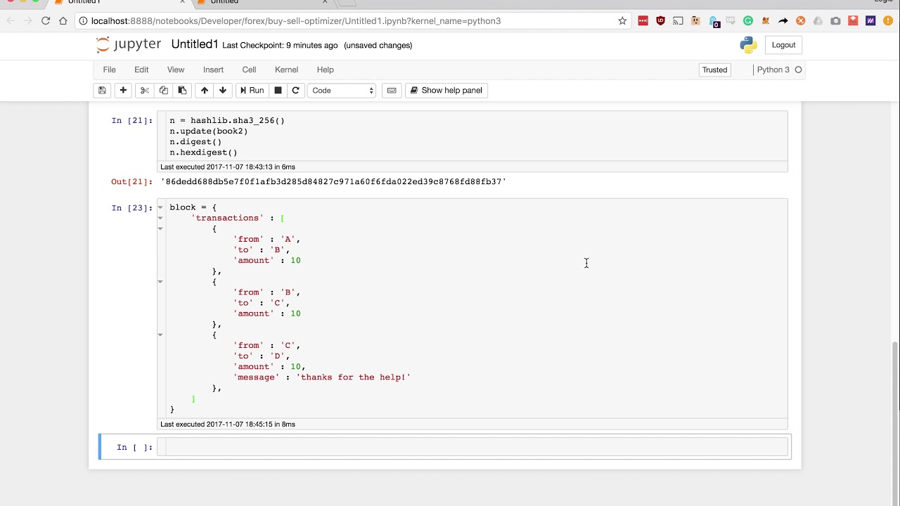 Real Time Blockchain Concepts in Python! - Hashes and PoW
