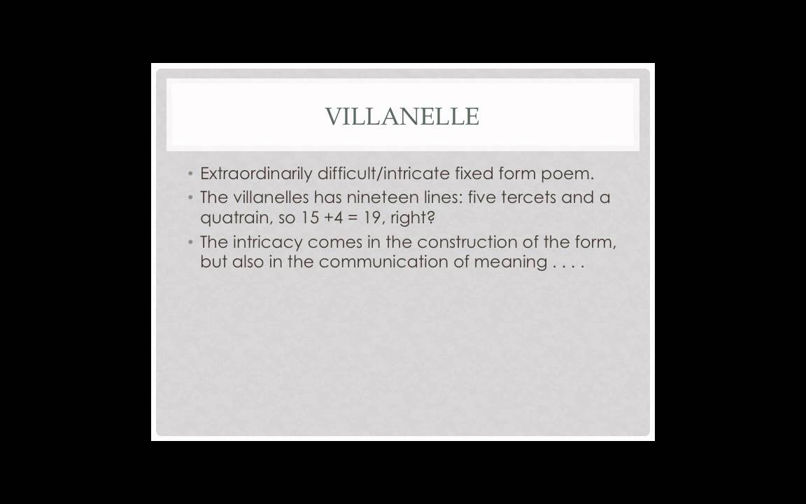 Poetic Forms