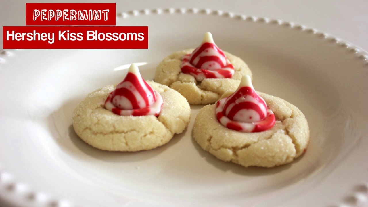 Peppermint Hershey Kiss Cookies: Easy Christmas Cookies Recipe (Blossoms)