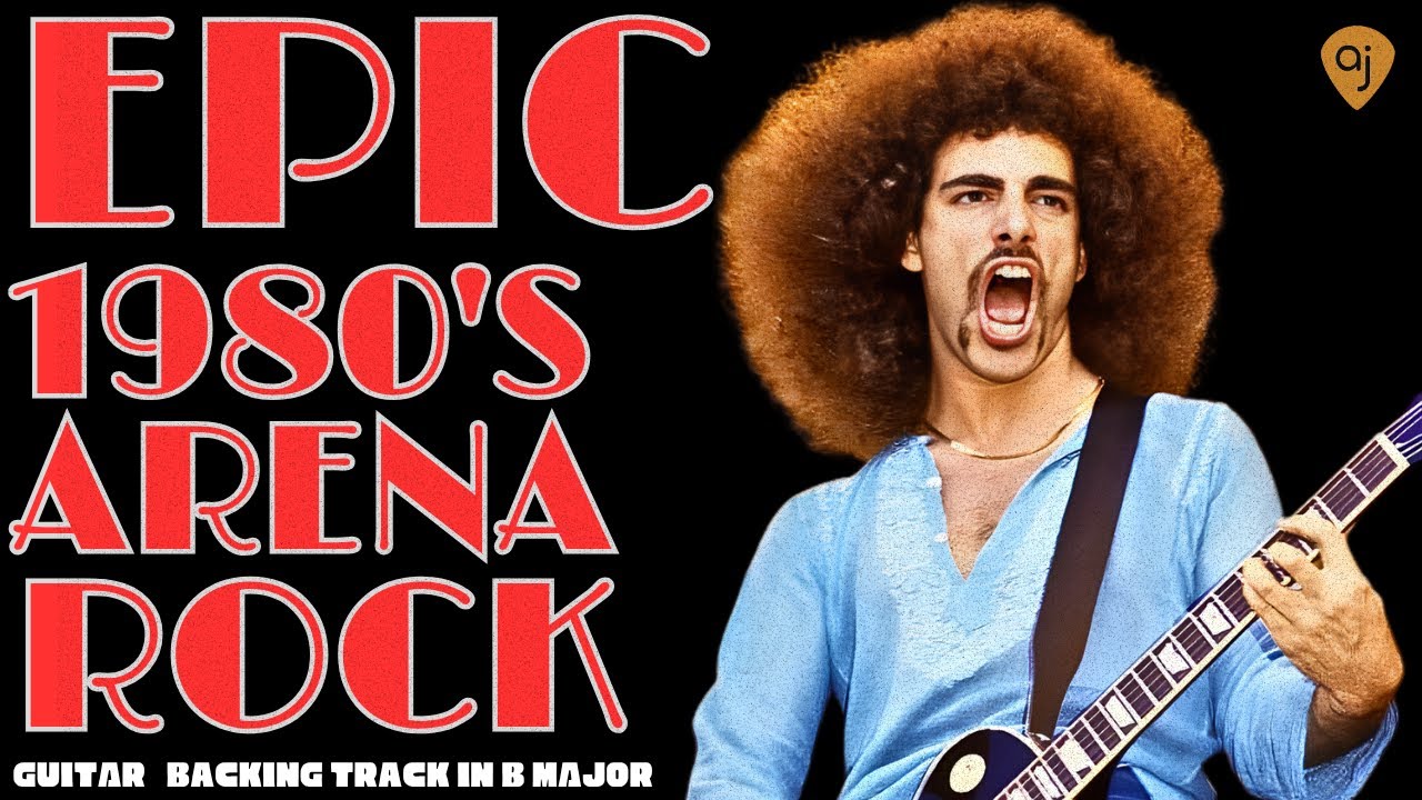 Epic 1980's Arena Rock Guitar Backing Track in B Major