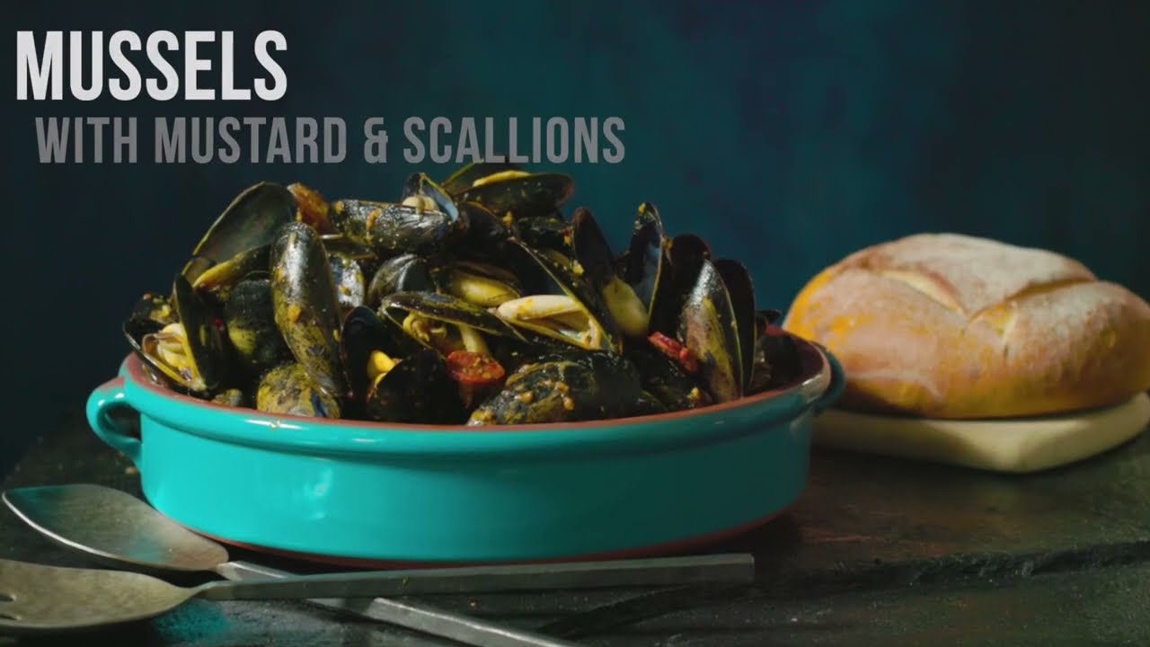 Mussels with Mustard & Scallions