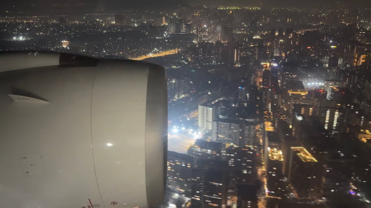 Final approach Mumbai Airport | Lufthansa A350-900 from Munich | Night Landing
