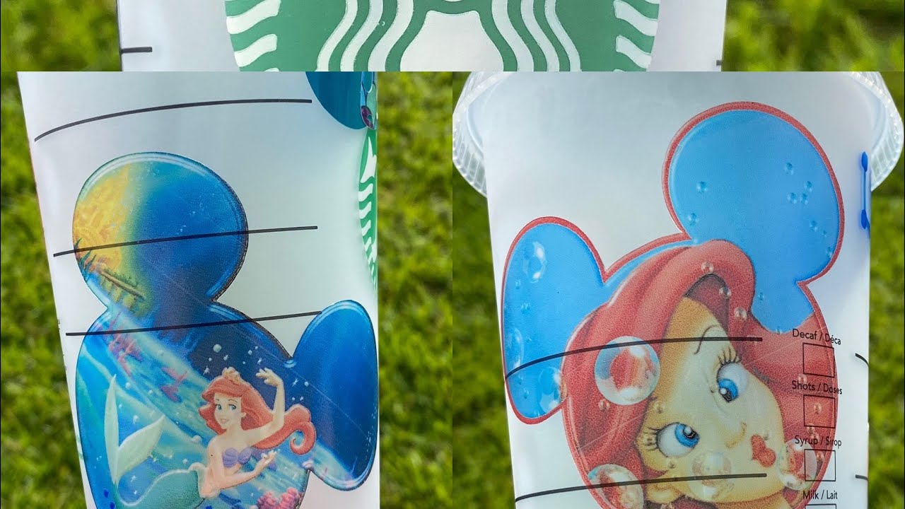 Using cricut to personalize a Starbucks tumbler.